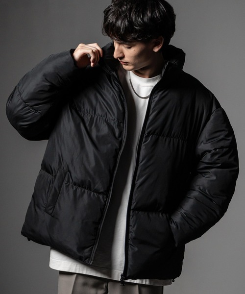 Rocky Monroe(ロッキーモンロー)の「オーバーサイズ ファイバーダウンジャケット 中綿ブルゾン(ダウンジャケット/コート・メンズ・ブラック/グレー/オフホワイト/ブルー/ベージュ/チャコール・M/L/XL)」の17枚目の写真
