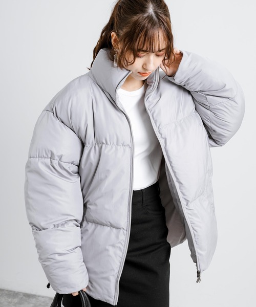 オーバーサイズ ファイバーダウンジャケット 中綿ブルゾン（ダウン