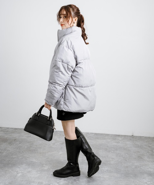オーバーサイズ ファイバーダウンジャケット 中綿ブルゾン（ダウン