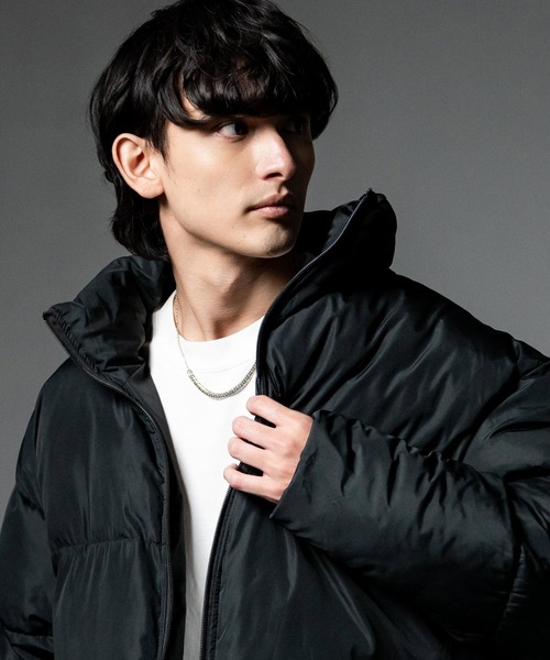 オーバーサイズ ファイバーダウンジャケット 中綿ブルゾン（ダウン