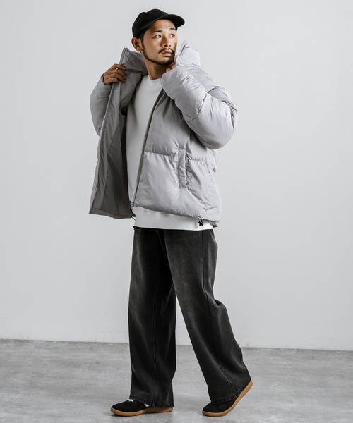 オーバーサイズ ファイバーダウンジャケット 中綿ブルゾン（ダウン