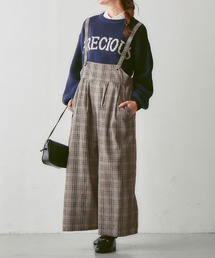 Viola e Viola（ヴィオラエヴィオラ）の「後リボンゆるサロペットワイドパンツ（サロペット/オーバーオール）」