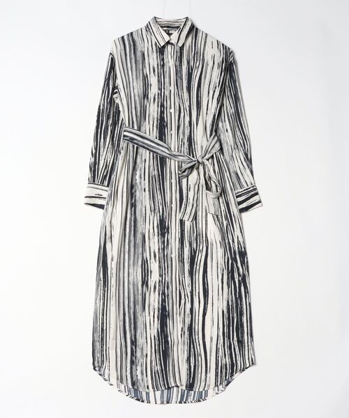 バナナリパブリックBANANA REPUBLIC ストライプ長袖シャツワンピース Banana Republic（バナナリパブリック）の「ストライプ マキシ
