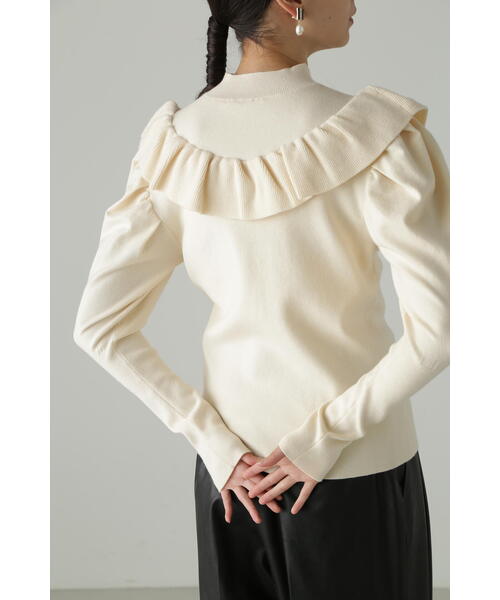 JILL STUART（ジルスチュアート）の「リボンシシュウパフスリーブニット（ニット/セーター・レディース・ブラック/ホワイト・FREE）」の18枚目の写真