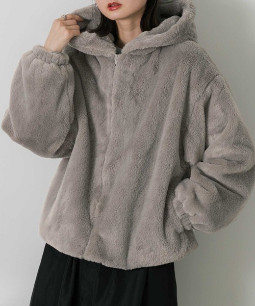 セール】フード付き ファーブルゾン（ブルゾン）｜ad thie（アドティエ