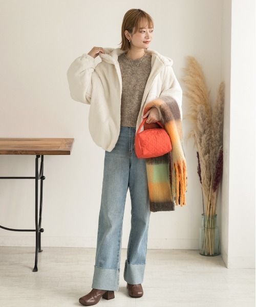 セール】フード付き ファーブルゾン（ブルゾン）｜ad thie（アドティエ