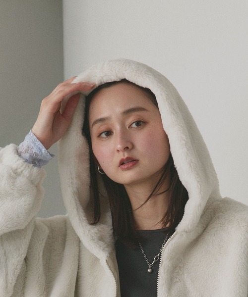 セール】フード付き ファーブルゾン（ブルゾン）｜ad thie（アドティエ