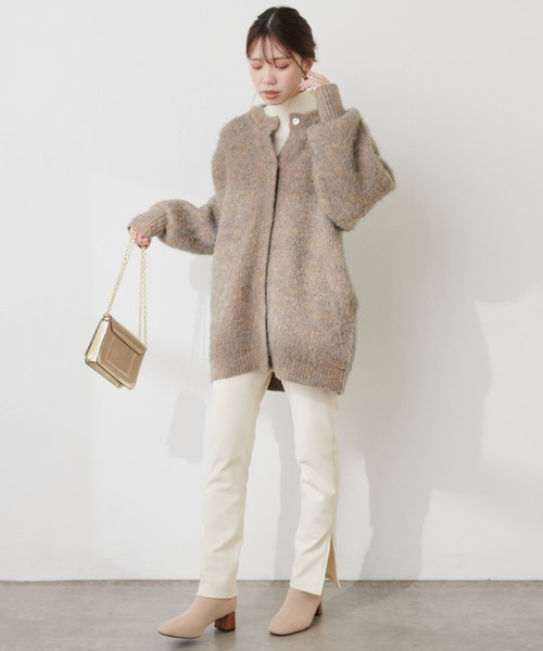 natural couture(ナチュラルクチュール)の「TCポンチ裏起毛スキニーパンツ(その他パンツ・レディース・アイボリー/ブラック/ブラウン・MEDIUM/SMALL)」の7枚目の写真
