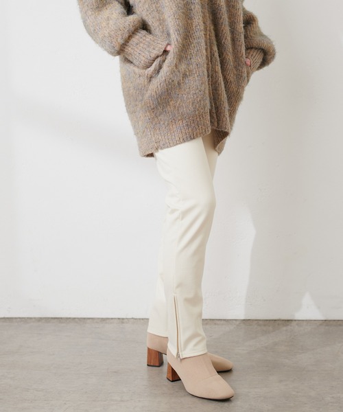 natural couture(ナチュラルクチュール)の「TCポンチ裏起毛スキニーパンツ(その他パンツ・レディース・アイボリー/ブラック/ブラウン・MEDIUM/SMALL)」の5枚目の写真