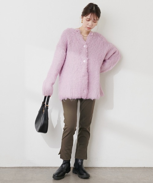 natural couture(ナチュラルクチュール)の「TCポンチ裏起毛スキニーパンツ(その他パンツ・レディース・アイボリー/ブラック/ブラウン・MEDIUM/SMALL)」の20枚目の写真
