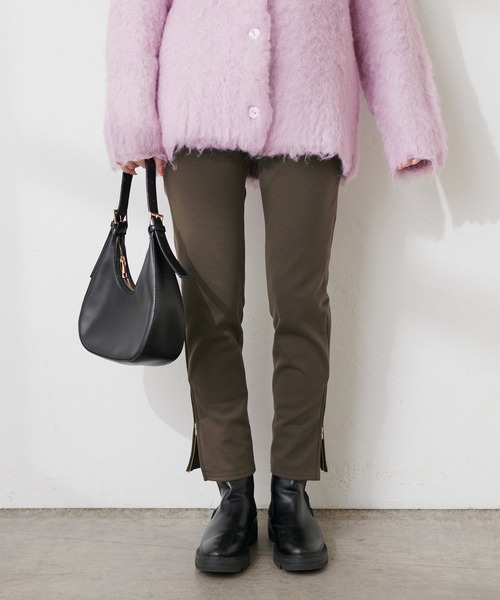 natural couture(ナチュラルクチュール)の「TCポンチ裏起毛スキニーパンツ(その他パンツ・レディース・アイボリー/ブラック/ブラウン・MEDIUM/SMALL)」の17枚目の写真