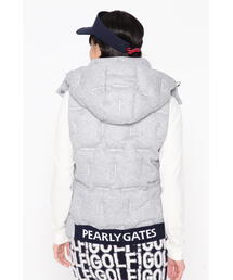 PEARLY GATES フード付き中綿ベスト グレー