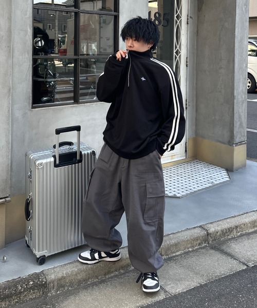 ADAMASTE（アダマスト）の「ヘリンボーンワイドカーゴパンツ（カーゴパンツ・メンズ・ブラック/ホワイト/チャコールグレー・LARGE/MEDIUM）」の15枚目の写真