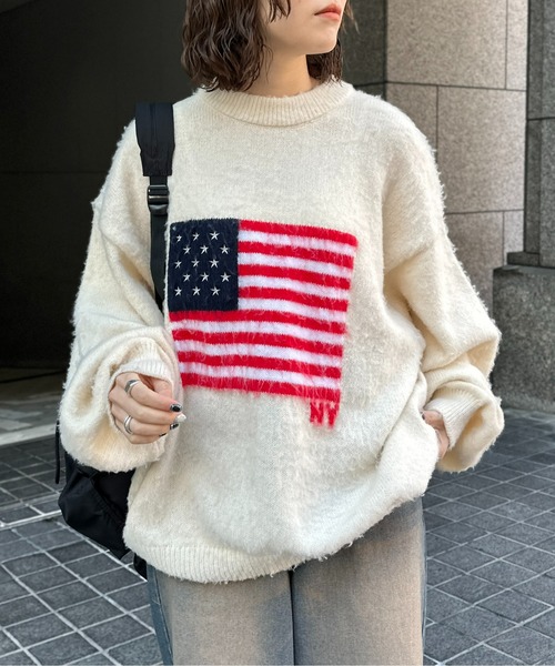 CPCM（シーピーシーエム）の「モヘアライクモチーフニット（ニット 