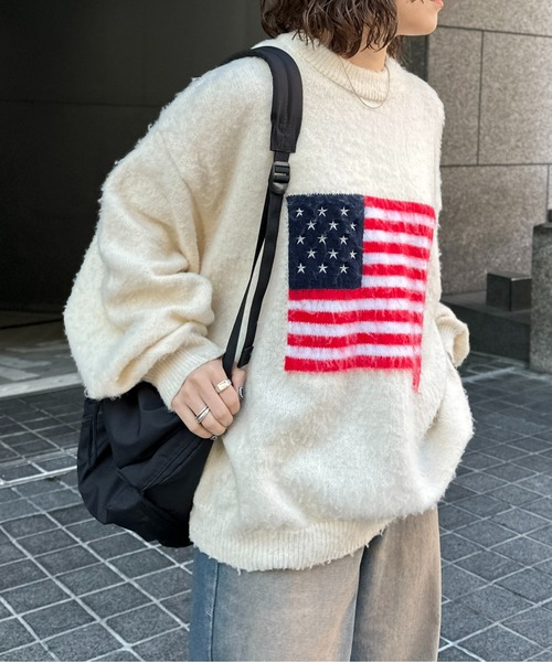 CPCM(シーピーシーエム)の「モヘアライクモチーフニット(ニット/セーター・メンズ・ネイビー/ブラック/オフホワイト・MEDIUM/LARGE)」の18枚目の写真