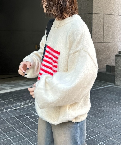 CPCM(シーピーシーエム)の「モヘアライクモチーフニット(ニット/セーター・メンズ・ネイビー/ブラック/オフホワイト・MEDIUM/LARGE)」の19枚目の写真