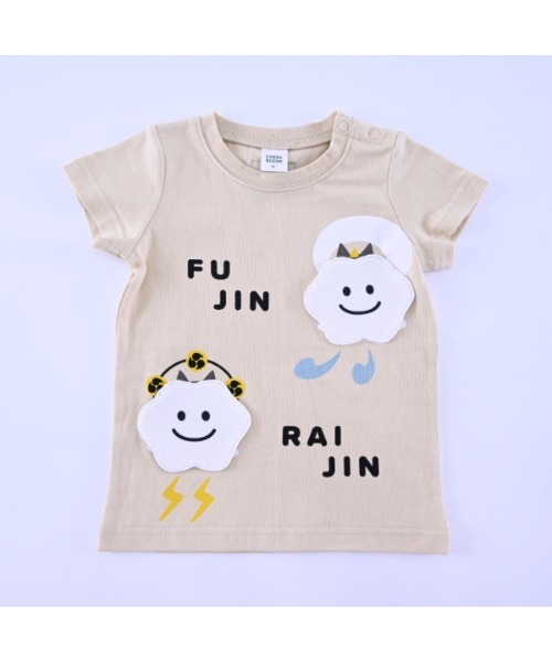 CHEEK ROOM（チークルーム）の「チークルーム 風神雷神Tシャツ（Tシャツ/カットソー・キッズ・アイボリー/ブラック/サックスブルー・80ｃｍ/90cm/110cm/100cm/120cm/130cm）」の2枚目の写真