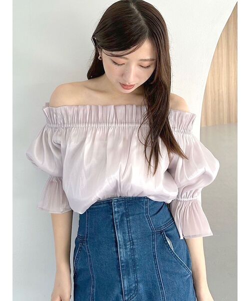 MERCURYDUO(マーキュリーデュオ)の「オフショルヘムバルーンブラウス(シャツ/ブラウス・レディース・サーモンピンク/ラベンダー/オフホワイト・FREE)」の18枚目の写真