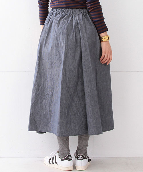 BEAMS BOY（ビームスボーイ）の「BEAMS BOY / インディゴ ストライプ サーキュラー②（スカート・レディース・ブルー/インディゴブルー/ネイビー・ONE SIZE）」の6枚目の写真