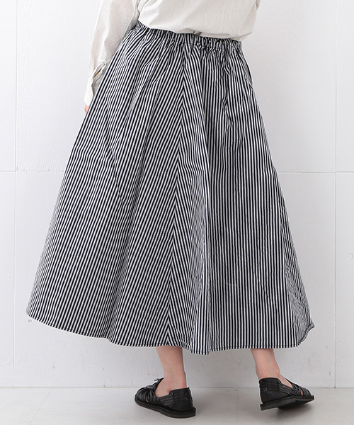 BEAMS BOY / ワーク ストライプ サーキュラー スカート ② BEAMS BOY（ビームスボーイ）の「BEAMS BOY / インディゴ