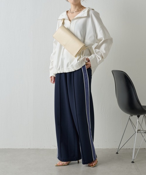 COLLAGE GALLARDAGALANTE（コラージュガリャルダガランテ）の「トラックパンツ/セットアップ可（その他パンツ・レディース・ホワイト/ネイビー・FREE）」の7枚目の写真