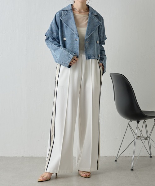 COLLAGE GALLARDAGALANTE（コラージュガリャルダガランテ）の「トラックパンツ/セットアップ可（その他パンツ・レディース・ホワイト/ネイビー・FREE）」の10枚目の写真