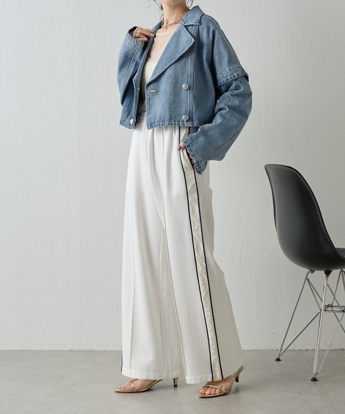 COLLAGE GALLARDAGALANTE（コラージュガリャルダガランテ）の「トラックパンツ/セットアップ可（その他パンツ・レディース・ホワイト/ネイビー・FREE）」の14枚目の写真