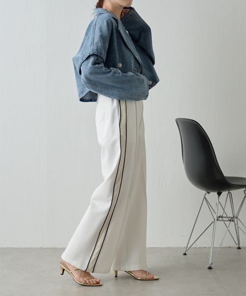 COLLAGE GALLARDAGALANTE（コラージュガリャルダガランテ）の「トラックパンツ/セットアップ可（その他パンツ・レディース・ホワイト/ネイビー・FREE）」の16枚目の写真