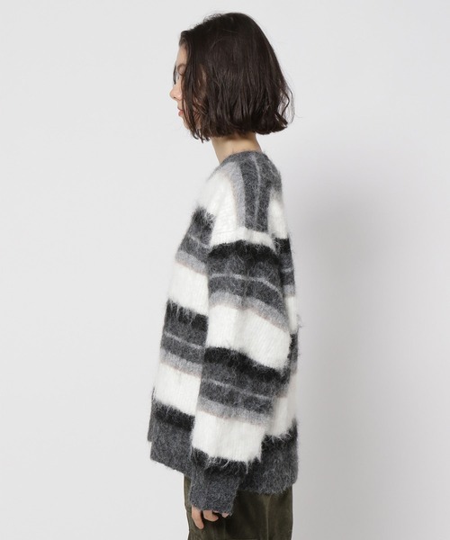 niko and...（ニコアンド）の「ブラッシュボーダーニット（ニット/セーター・レディース・ブルー/ブラック/アイボリー・BIG(L)/SHORT）」の13枚目の写真
