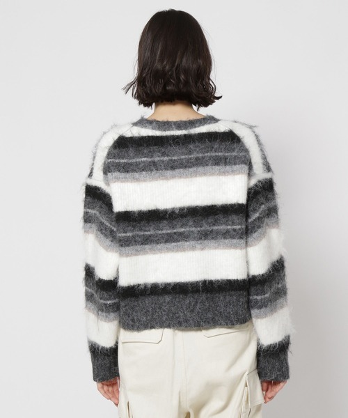 niko and...（ニコアンド）の「ブラッシュボーダーニット（ニット/セーター・レディース・ブルー/ブラック/アイボリー・BIG(L)/SHORT）」の17枚目の写真