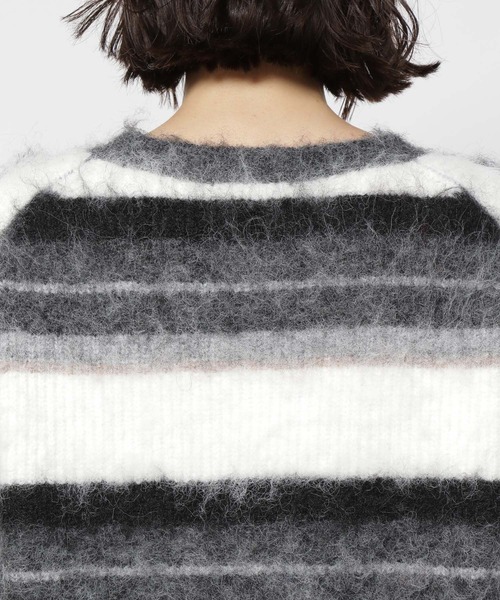 niko and...（ニコアンド）の「ブラッシュボーダーニット（ニット/セーター・レディース・ブルー/ブラック/アイボリー・BIG(L)/SHORT）」の19枚目の写真