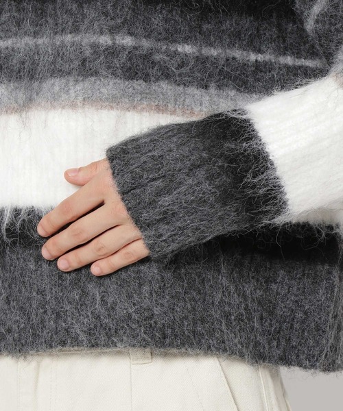 niko and...（ニコアンド）の「ブラッシュボーダーニット（ニット/セーター・レディース・ブルー/ブラック/アイボリー・BIG(L)/SHORT）」の21枚目の写真