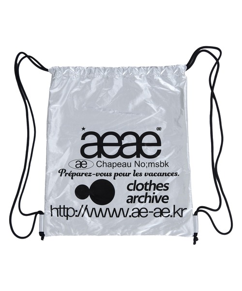 aeae（エーイーエーイー）の「WebLogo Gym Sack（ショルダーバッグ・メンズ・シルバー/ブラック/チャコール・FREE）」の5枚目の写真