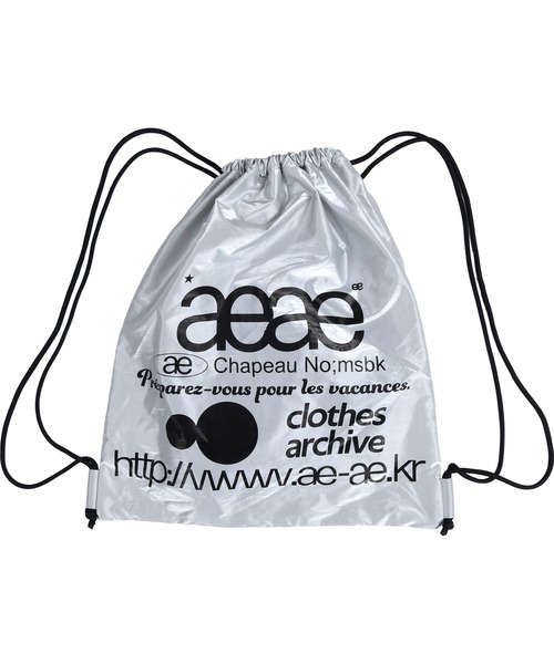 aeae（エーイーエーイー）の「WebLogo Gym Sack（ショルダーバッグ・メンズ・シルバー/ブラック/チャコール・FREE）」の4枚目の写真