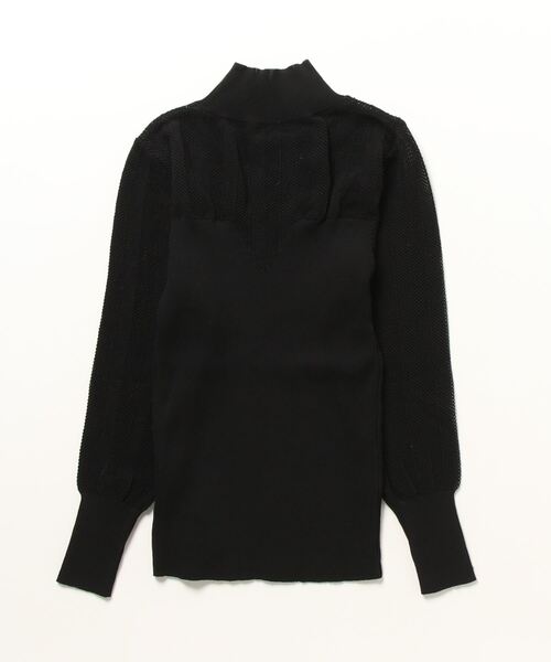 Desert　Rose（デザートローズ）の「【DESERT ROSE/デザートローズ】リブビスチェ風ハイネックプルオーバー（ニット/セーター・レディース・ブラック・FREE）」の2枚目の写真