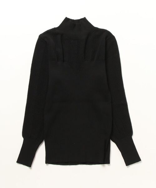 Desert　Rose（デザートローズ）の「【DESERT ROSE/デザートローズ】リブビスチェ風ハイネックプルオーバー（ニット/セーター・レディース・ブラック・FREE）」の15枚目の写真
