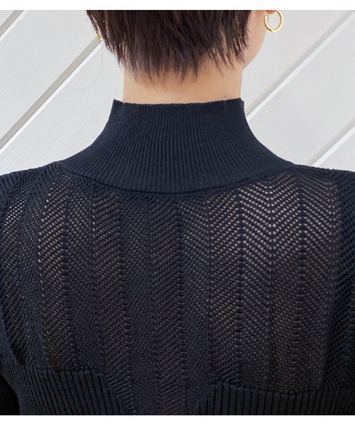 Desert　Rose（デザートローズ）の「【DESERT ROSE/デザートローズ】リブビスチェ風ハイネックプルオーバー（ニット/セーター・レディース・ブラック・FREE）」の13枚目の写真