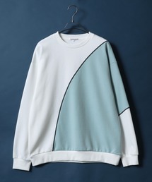 ANPAS | Ponte Fabric Color Switching Design Sweatshirt/ポンチ 配色切替 オーバーサイズ トレーナー スウェットトップス(スウェット)