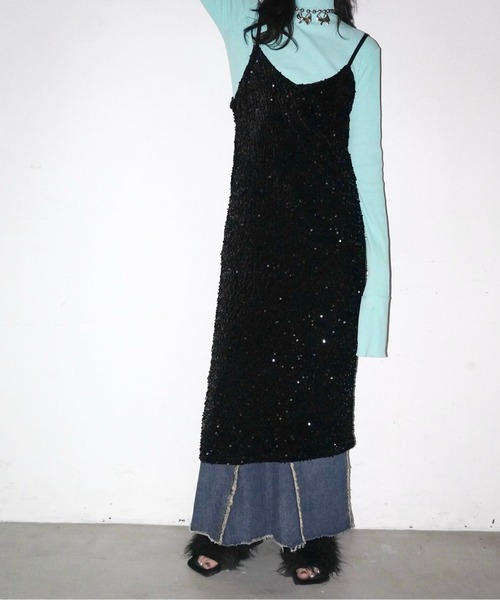 musubore（ムスボレ）の「spangle camisole OP / スパンコールキャミ