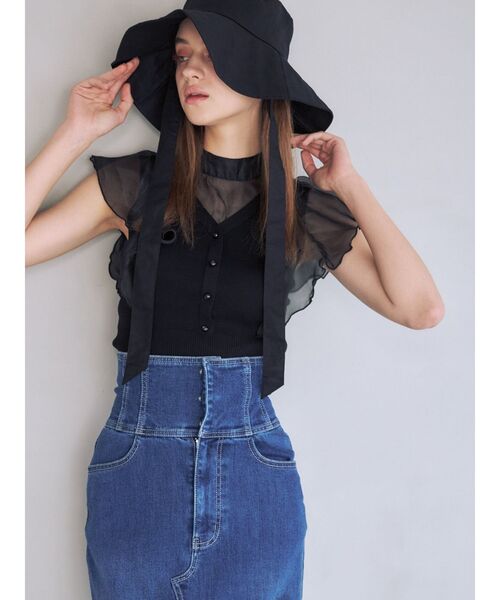 MERCURYDUO(マーキュリーデュオ)の「デニムコルセットバックスリットロングスカート(デニムスカート・レディース・ブルー/インディゴブルー・SMALL/MEDIUM)」の8枚目の写真