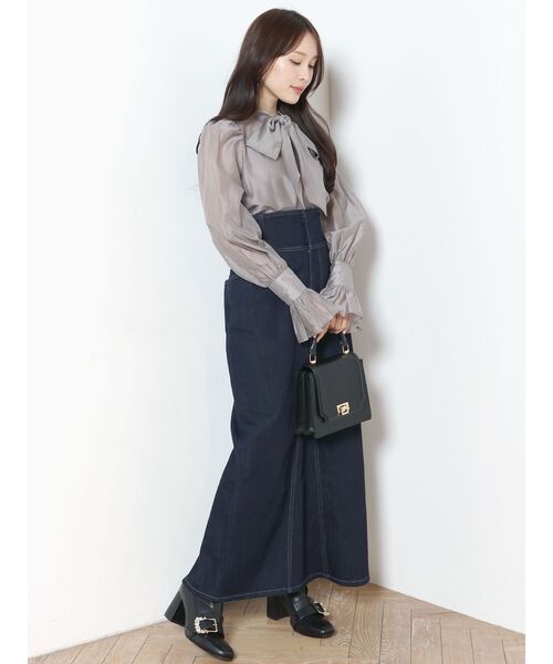 MERCURYDUO(マーキュリーデュオ)の「デニムコルセットバックスリットロングスカート(デニムスカート・レディース・ブルー/インディゴブルー・SMALL/MEDIUM)」の13枚目の写真