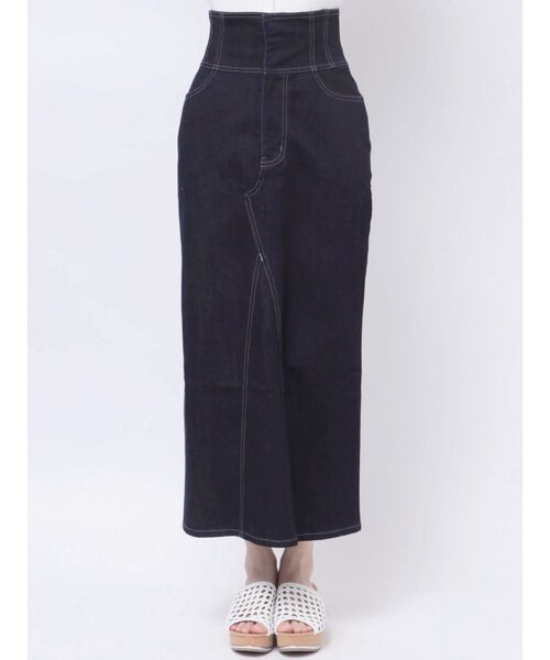 MERCURYDUO(マーキュリーデュオ)の「デニムコルセットバックスリットロングスカート(デニムスカート・レディース・ブルー/インディゴブルー・SMALL/MEDIUM)」の19枚目の写真