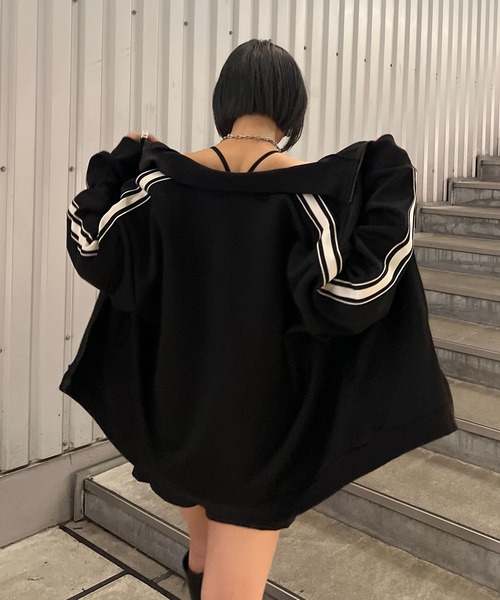 STRAY SHEEP(ストレイシープ)の「【STRAY SHEEP/ストレイシープ】メンズトラックジャケット/ブルゾン(ブルゾン・レディース・ブラック・MEDIUM/LARGE)」の5枚目の写真