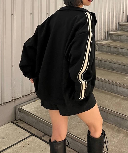 STRAY SHEEP(ストレイシープ)の「【STRAY SHEEP/ストレイシープ】メンズトラックジャケット/ブルゾン(ブルゾン・レディース・ブラック・MEDIUM/LARGE)」の8枚目の写真