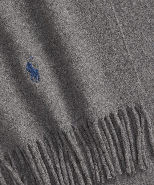 POLO RALPH LAUREN(ポロ ラルフ ローレン)の「フリンジ カシミヤウール スカーフ(マフラー・メンズ・グレー系・ONE)」の3枚目の写真