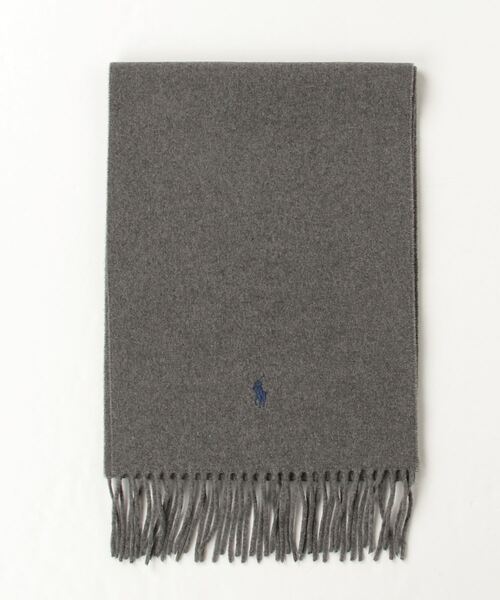 POLO RALPH LAUREN(ポロ ラルフ ローレン)の「フリンジ カシミヤウール スカーフ(マフラー・メンズ・グレー系・ONE)」の2枚目の写真