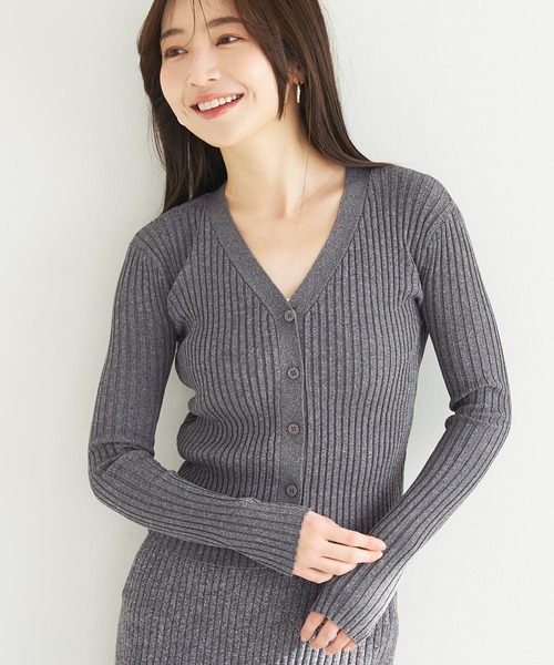 coca(coca)(コカ)の「メランジニットカーディガン(カーディガン/ボレロ・レディース・グレー/ベージュ/ライトベージュ・M/L/S)」の10枚目の写真