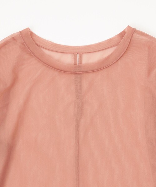 green label relaxing（グリーンレーベルリラクシング）の「ハイメッシュ チュール クルーネック プルオーバー（Tシャツ/カットソー・レディース・ホワイト/ベージュ/オリーブ/ダークグレー/ブラック・FREE）」の16枚目の写真