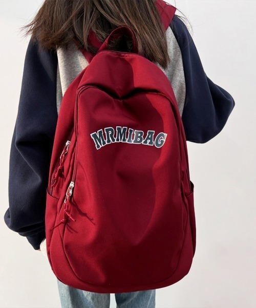 Miniministore(ミニミニストア)の「大容量リュック 通勤通学 男女兼用バッグ(バックパック/リュック・レディース・アイボリー/ブラック/ネイビー/ピンク/ワインレッド・FREE)」の12枚目の写真