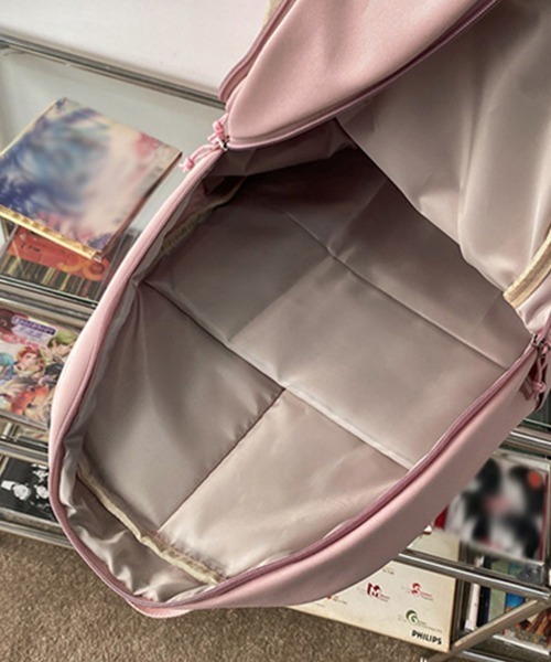 Miniministore(ミニミニストア)の「大容量リュック 通勤通学 男女兼用バッグ(バックパック/リュック・レディース・アイボリー/ブラック/ネイビー/ピンク/ワインレッド・FREE)」の20枚目の写真